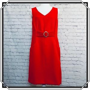 Tahari Sleeveless Red Dress Size 14